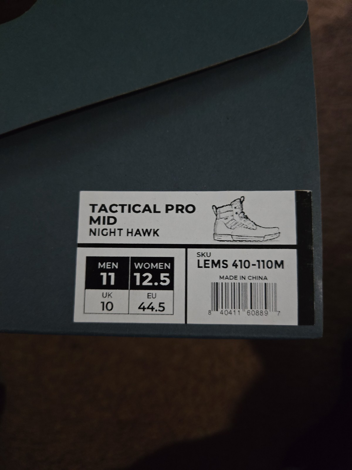Lems Tactical Pro Mid Night Hawk Sz 11 Retail $215 NIB