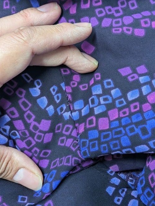 Vtg XOXO Sheer Button Up Top Abstract Print Y2K Indie Sleaze Office Siren Medium