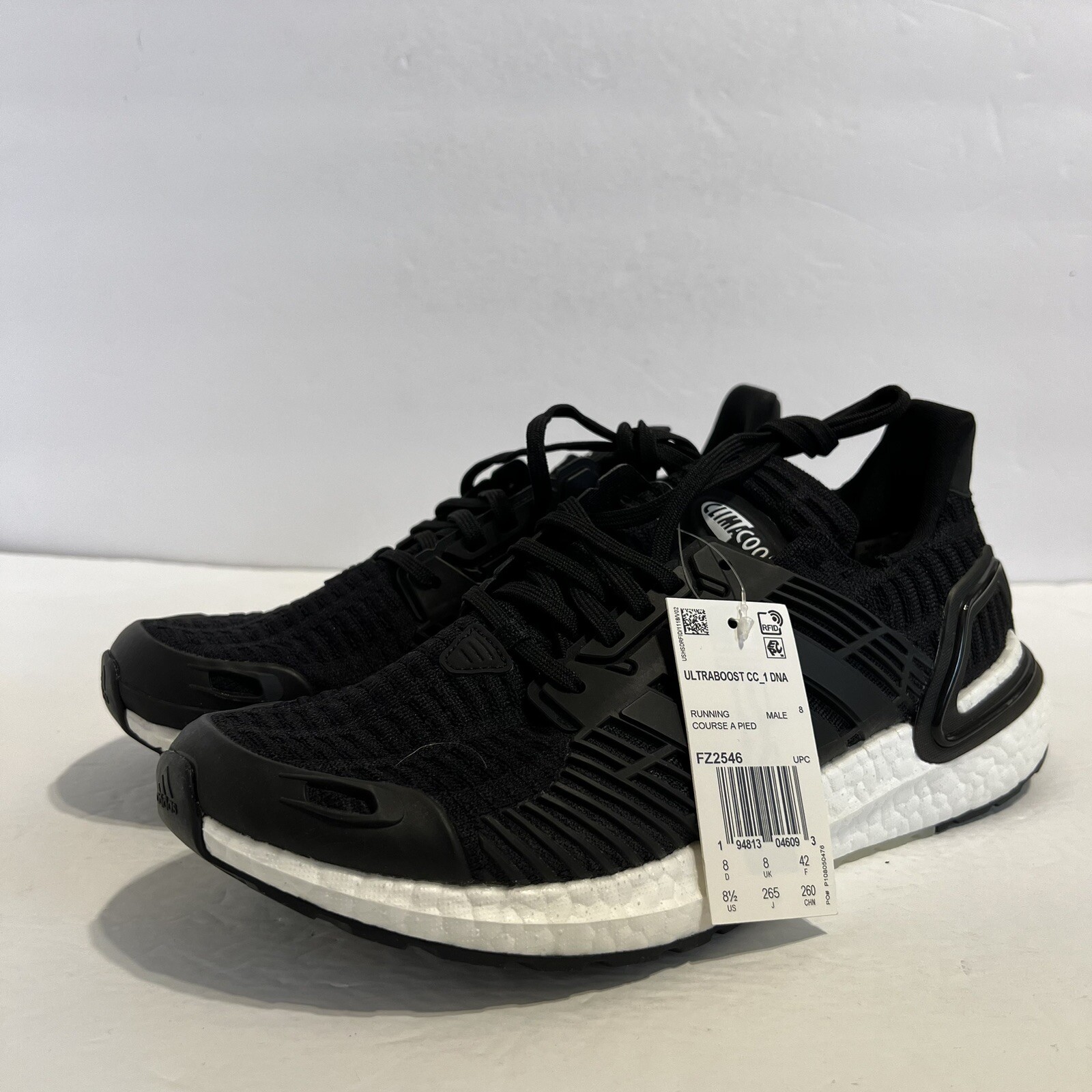 Adidas UltraBoost DNA CC_1 Black White Mens sz 8.5 New Running Shoes FZ2546