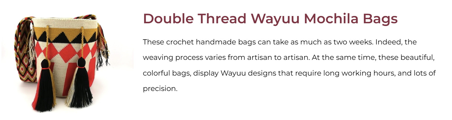 AUTHENTIC Wayuu Mochila Handmade Crochet Drawstring Bucket Bag Sz Large Retired
