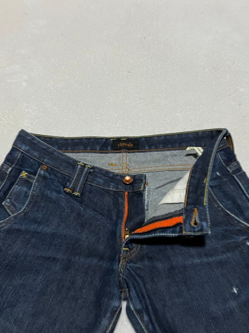 Chimala distressed denim pants, size 27, indigo, made in Japan, size 45R