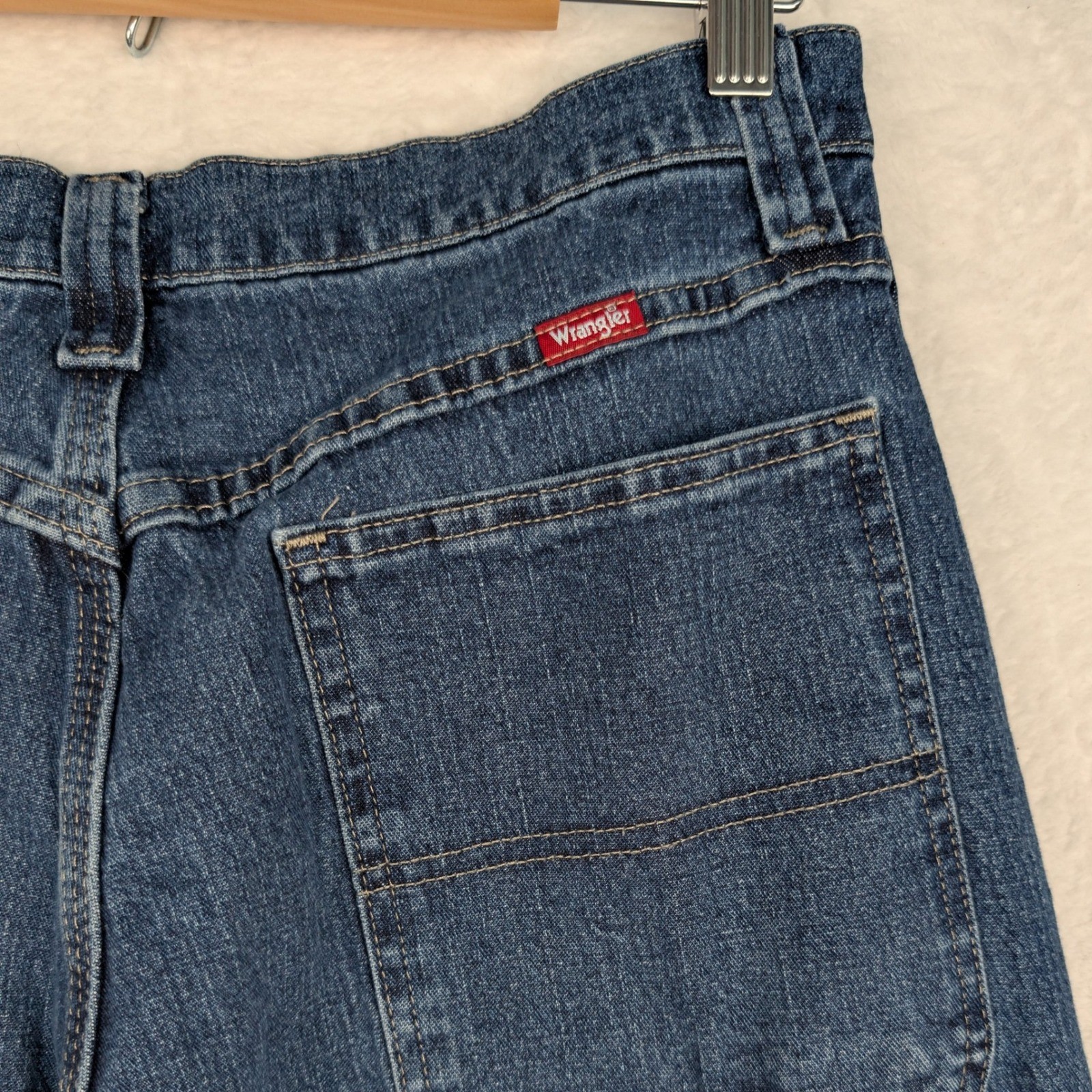 Wrangler Carpenter Jeans Men’s 32×30 Blue Denim Hammer Loop Utility Workwear