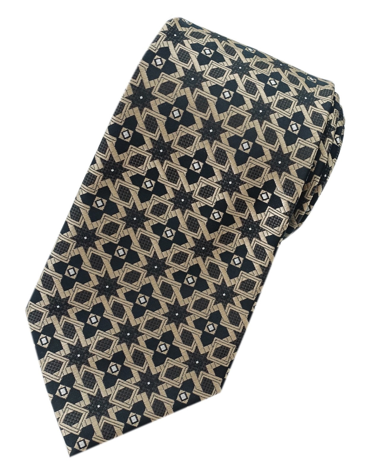 Extra Long Mens 63″ Tie Woven Jacquard Brown/beige XL Necktie 160cm 2PCS Pack