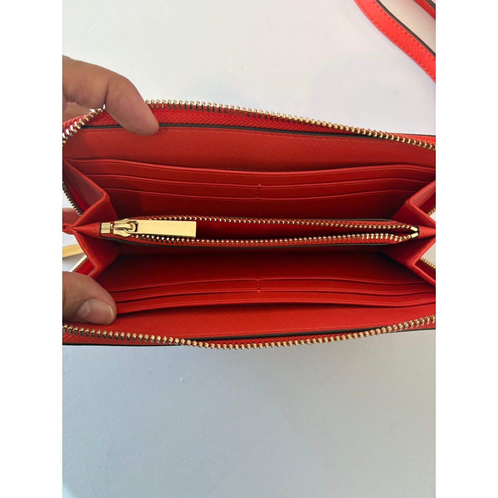 Tory Burch Robinson Red Saffiano Leather Tote Bag and Matching Wallet Set