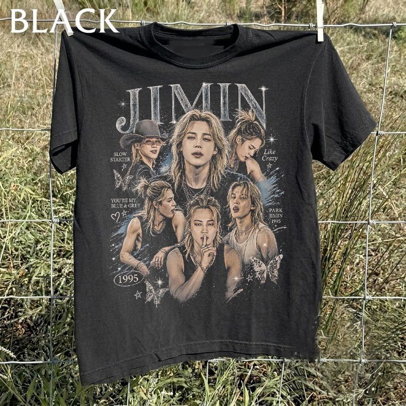 Vintage Jimin Shirt, Jimin Long Hair T-Shirt, Like Crazy Kpop Streetwear