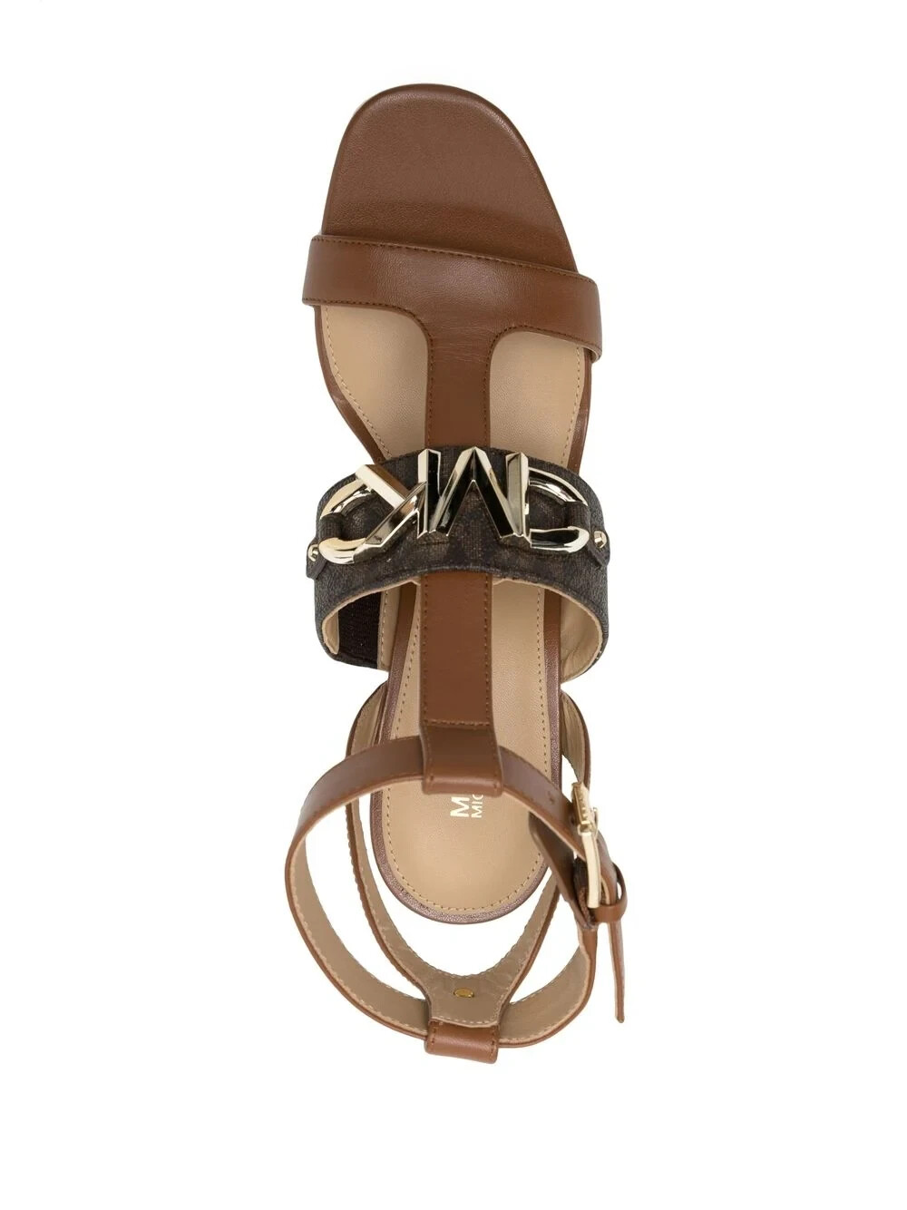 Michael Kors Women’s Izzy brown Leather Sandal T-strap(PV21L)Various Size