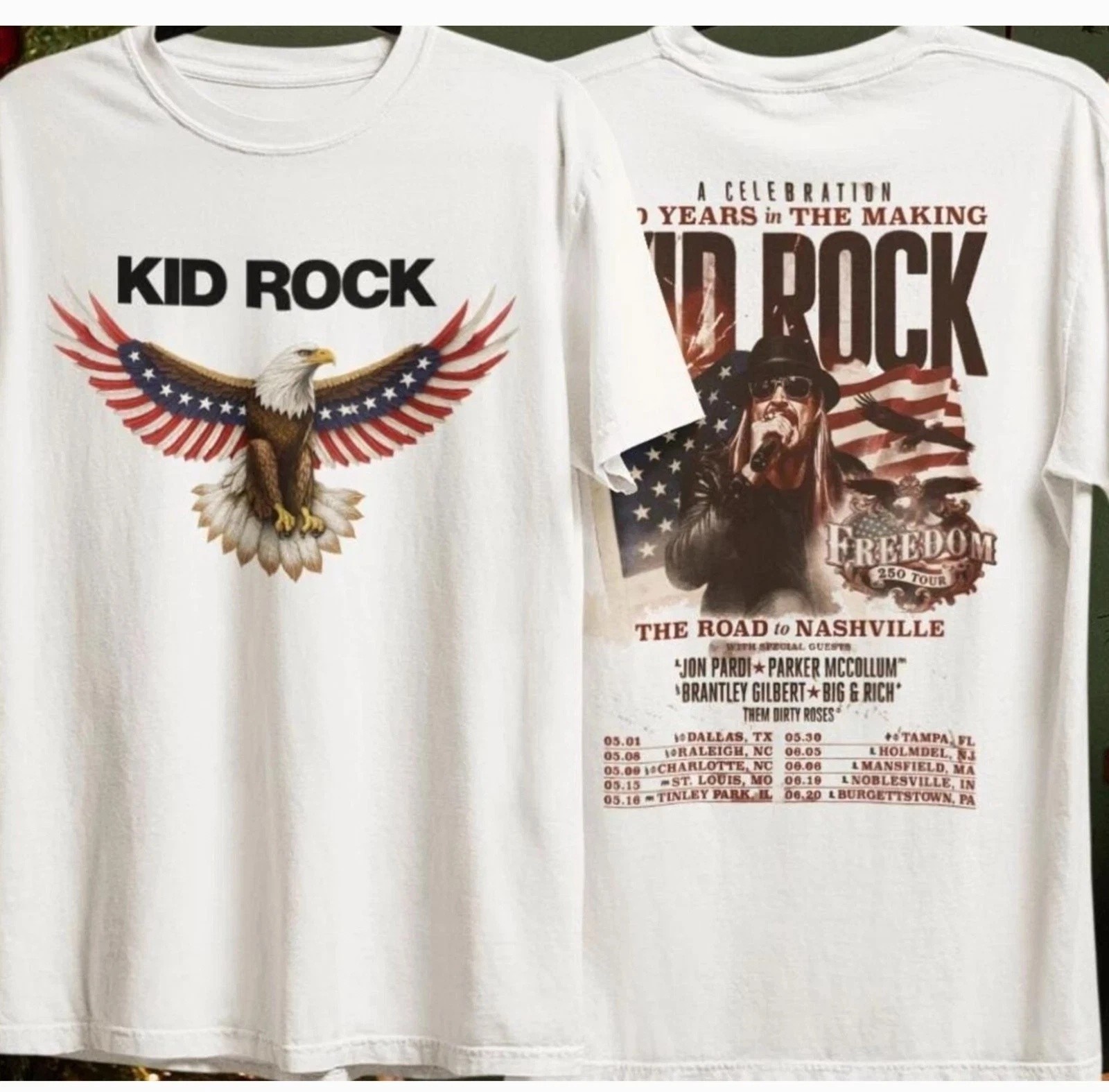 Kid Rock Announces 2026 Freedom 250 Tour T-Shirt