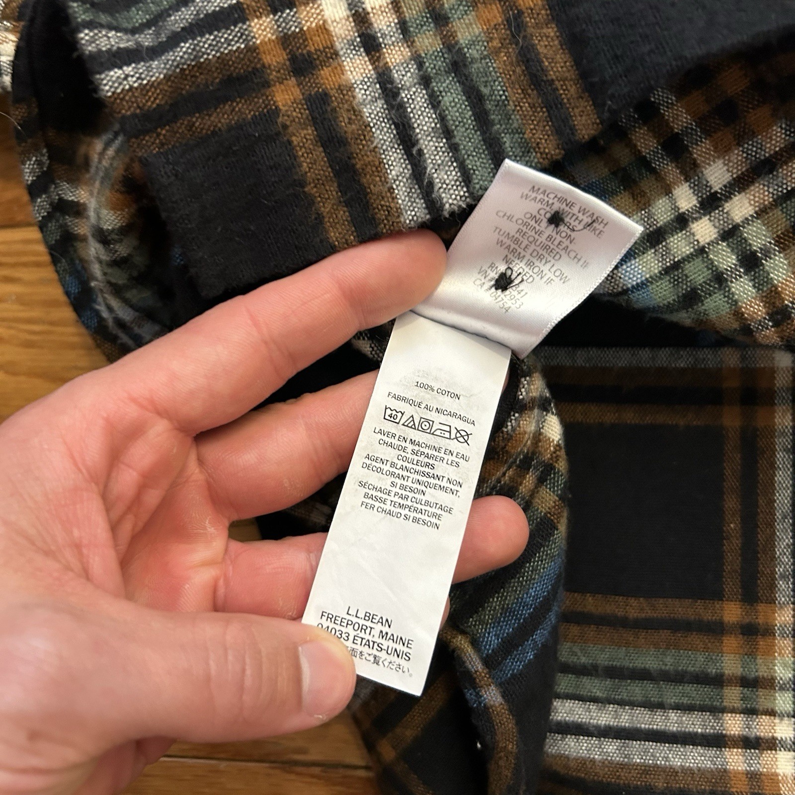 Ll Bean Signature Archive 1933 Chamois Cloth Plaid Button Up Shirt Medium