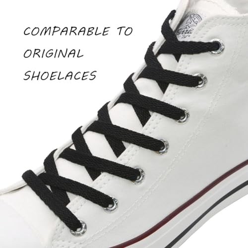2 Pairs Flat Shoe Laces for Sneakers, Shoe 50″ ( 127 CM ) 04 Black
