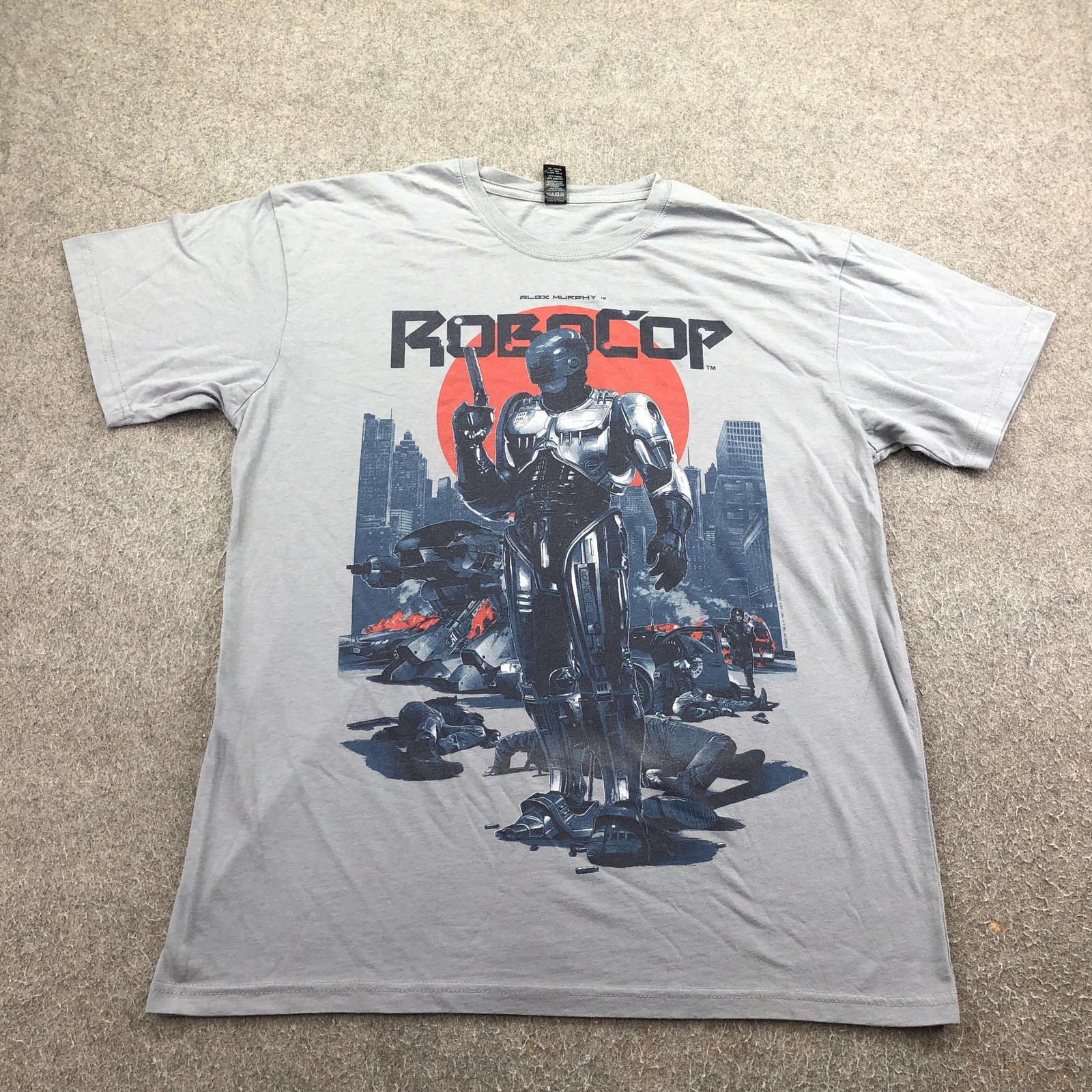 RoboCop Shirt Mens Large Gray Loot Crate Movie Graphic Tee Sci-Fi Robot