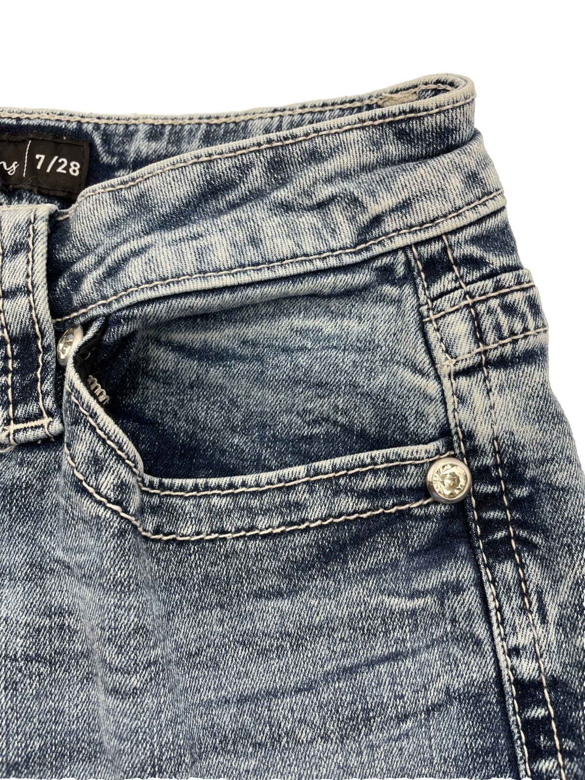 Stella In Dreams Bootcut Jeans 7/28 Western Longhorn Embroidered Bling Pockets