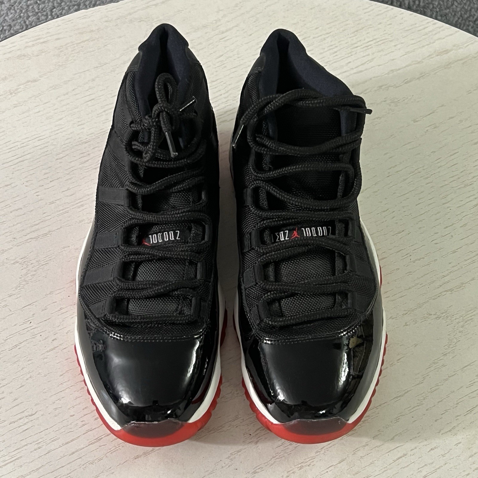 Air Jordan 11 Retro Bred 2012 Playoff Shoes Mens 10 Black Red Sneaker 378037-010