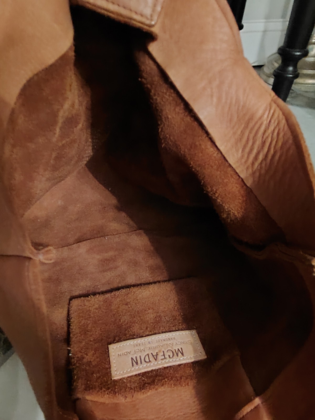 McFadin Texas Handmade Tan Leather Fringe Tote Bag Boho Western Stacy & Laurie