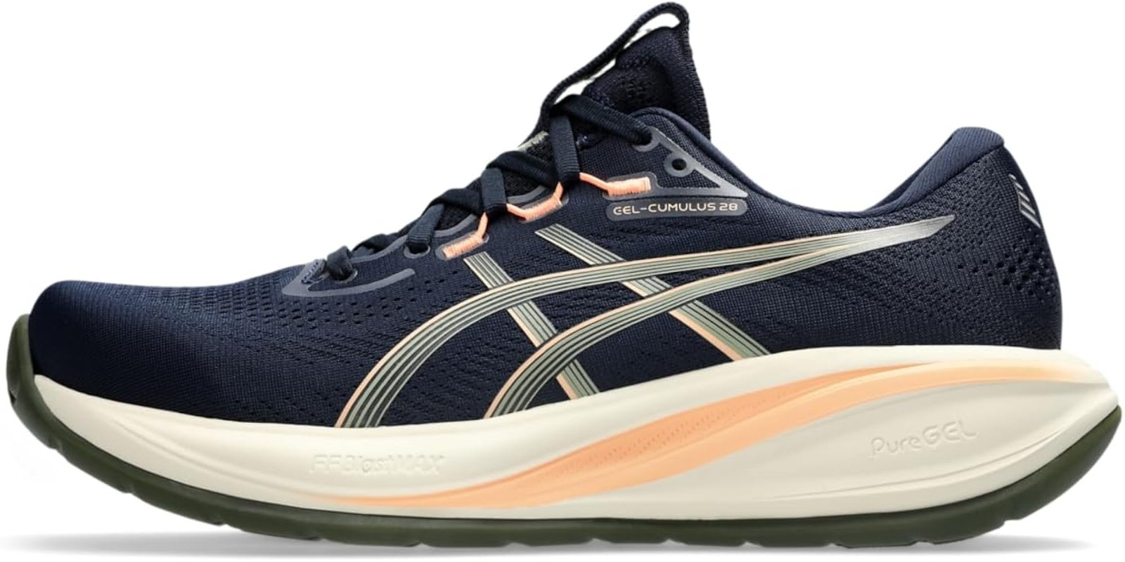 ASICS Men’s Gel-Cumulus 28 Running Shoes – Midnight/Khaki Green – 9