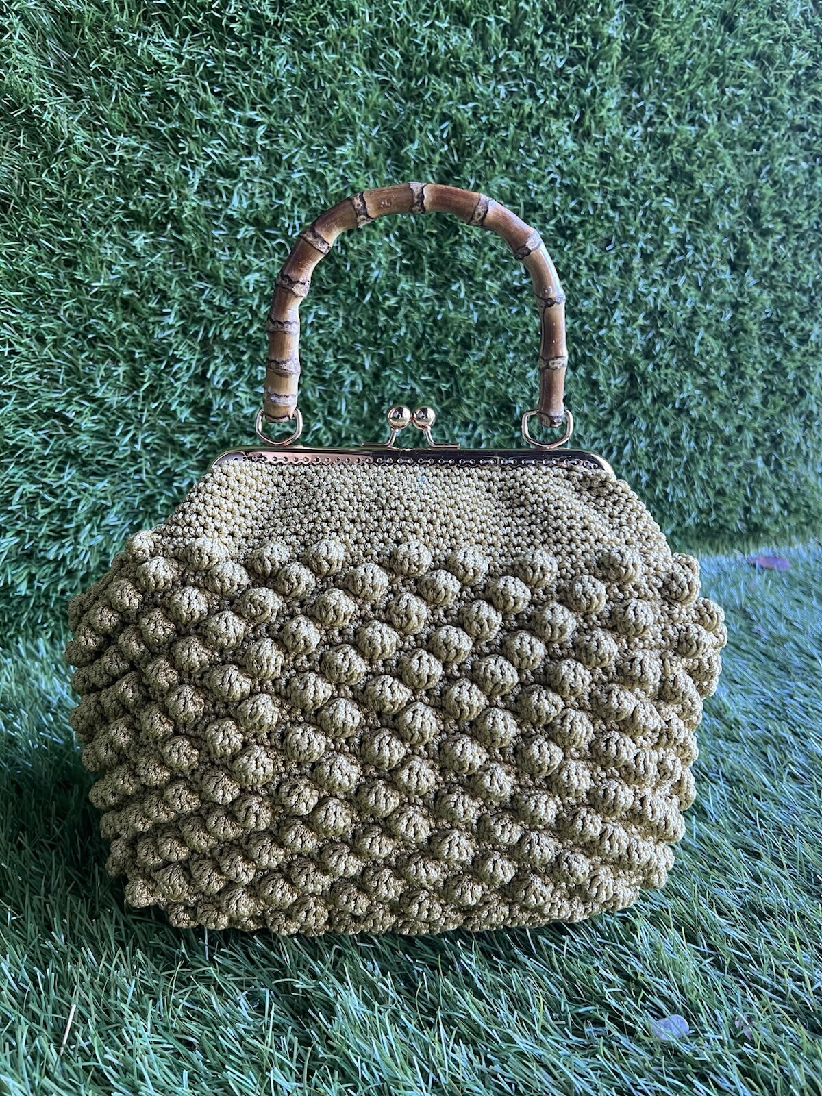 Handmade Crochet Bag Finished Inside With Class Details