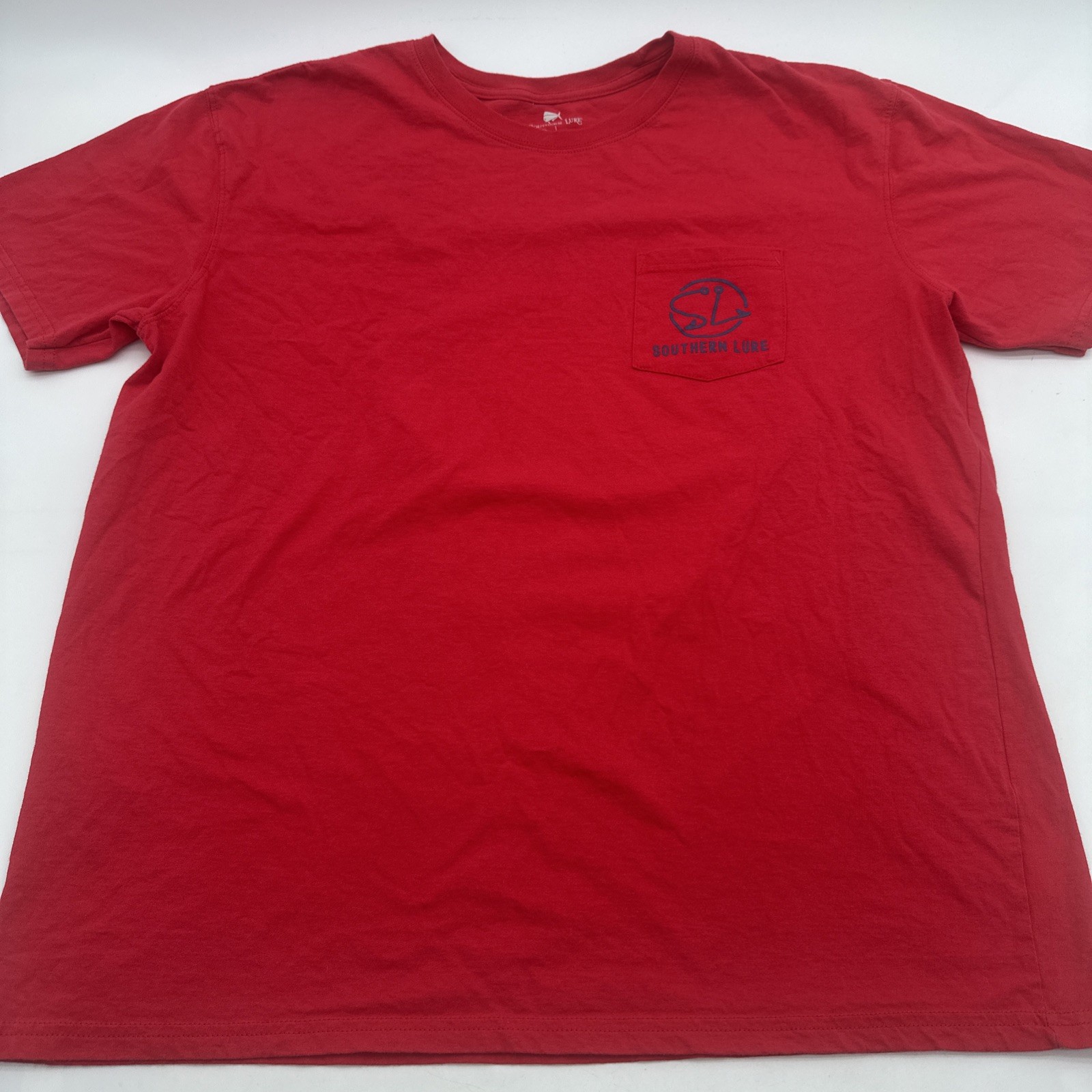 Southern Lure T-shirt Men XL Red Pocket Logo Graphic Print …#25819