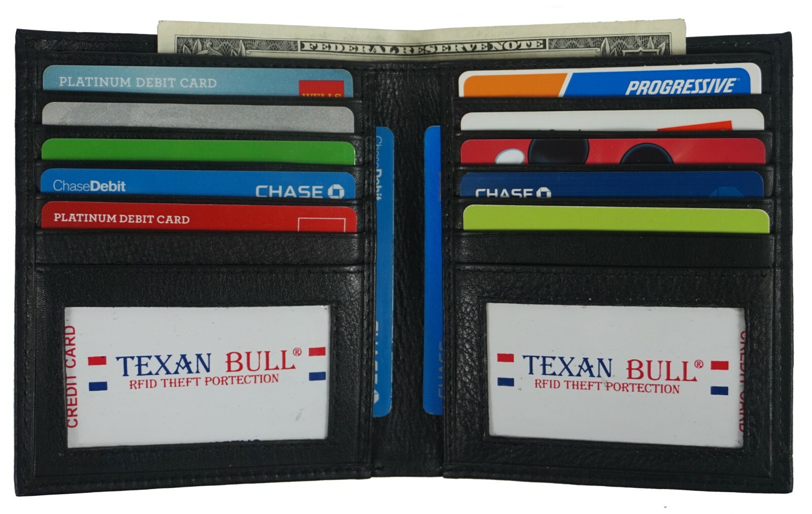 Men’s Genuine Leather Bifold Wallet Slim Hipster Cowhide Credit Card and ID New