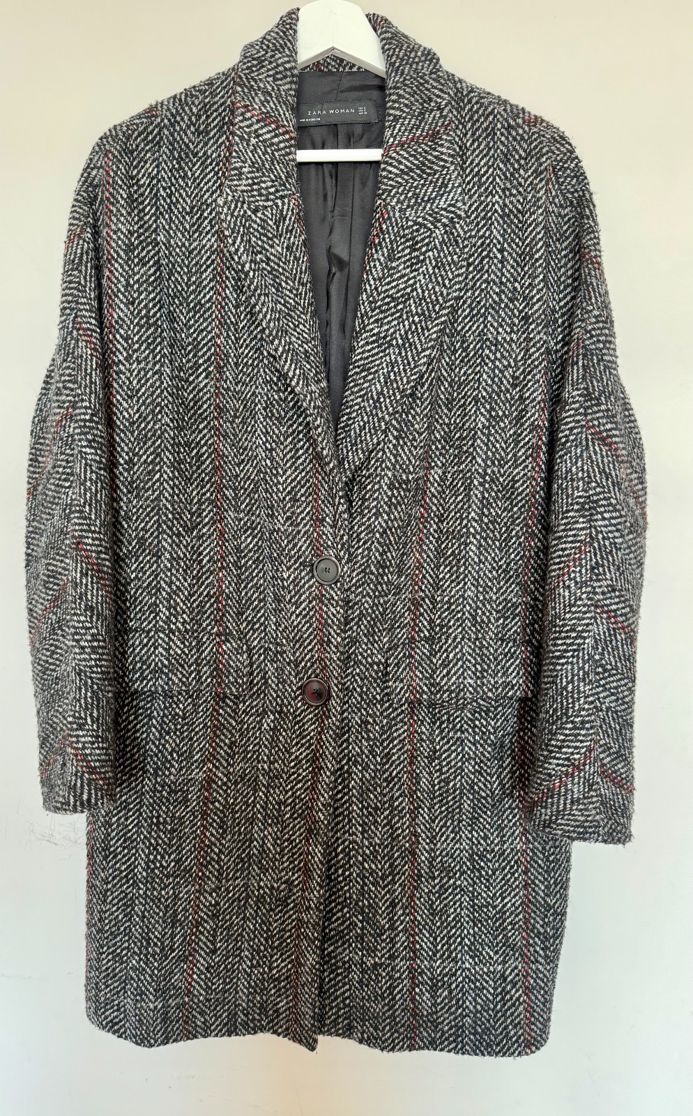 Zara Women tweed Set-in Sleeve coat Small Size