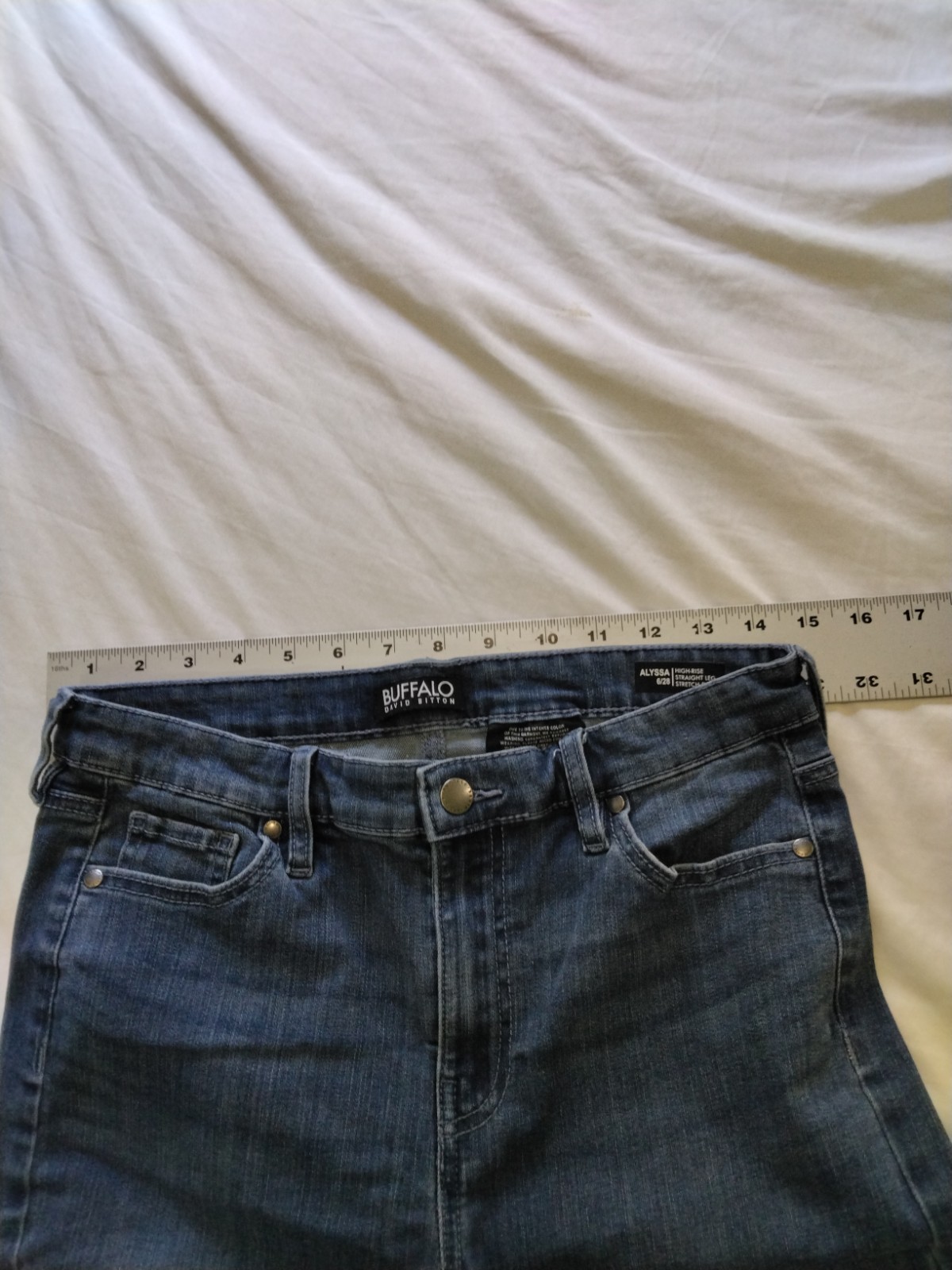 Buffalo David Bitton Alyssa High Rise Straight Leg Jeans Dark Wash 6/28 Indigo