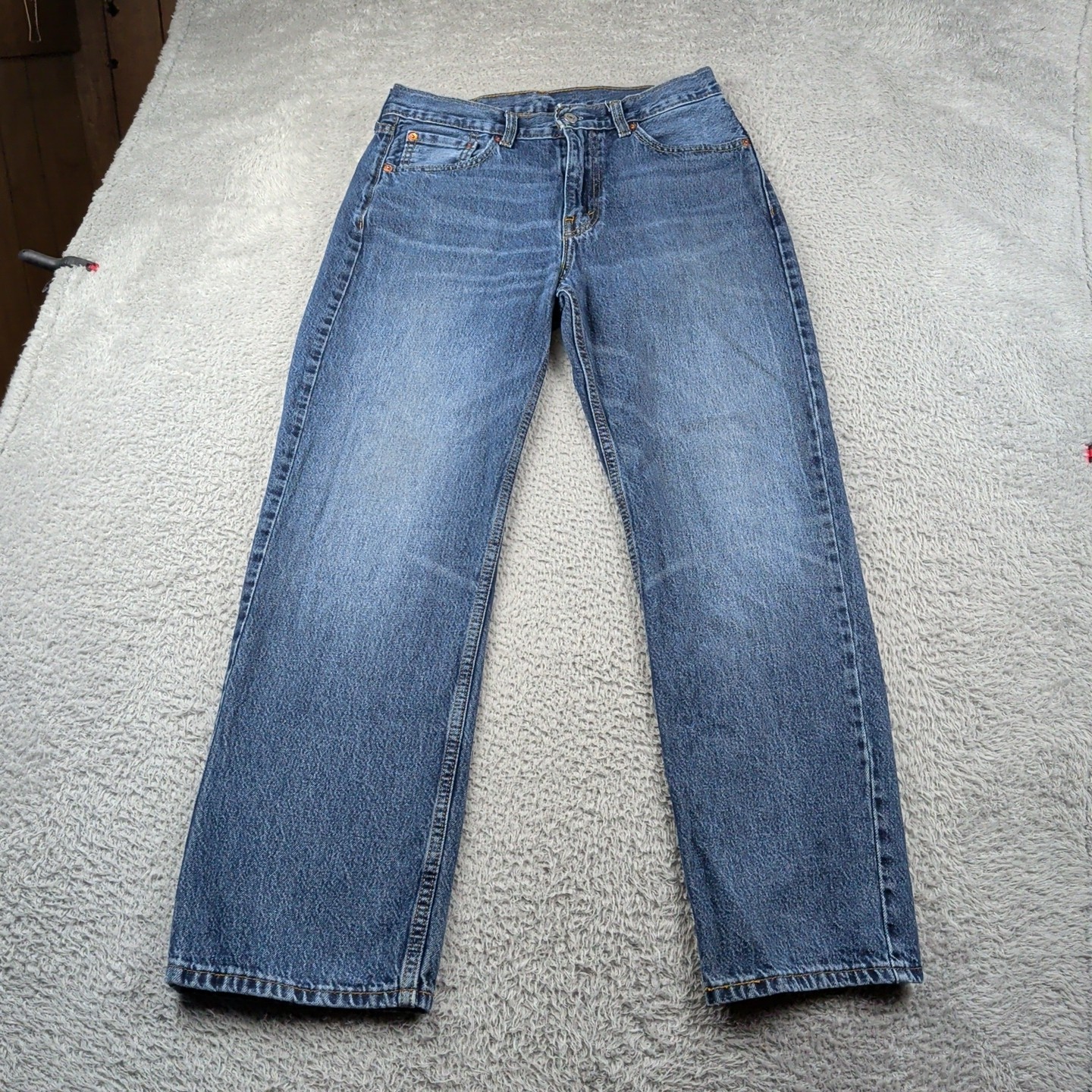 Levis Jeans Mens 30 Blue 565 Loose Straight Fit Denim Dark Stonewash Skater