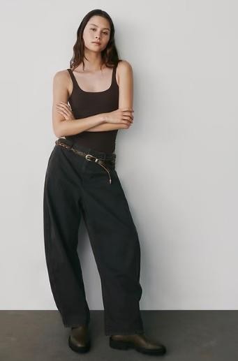 New GAP Mid Rise Twill Barrel Pants