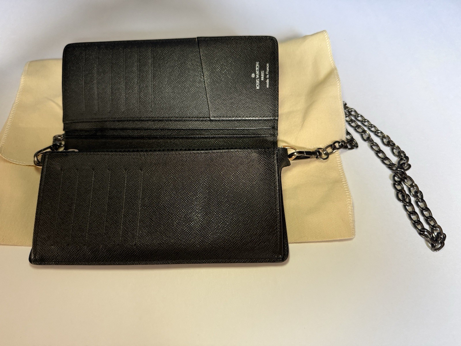Louis Vuitton Damier Graphite Wallet w/ after market chain/insert to crossbody