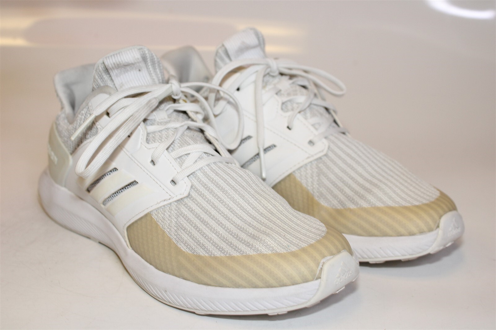 adidas Youth RapidRun Boys Size 5 37 1/3 White Knit Running Sneaker Shoes DB0215