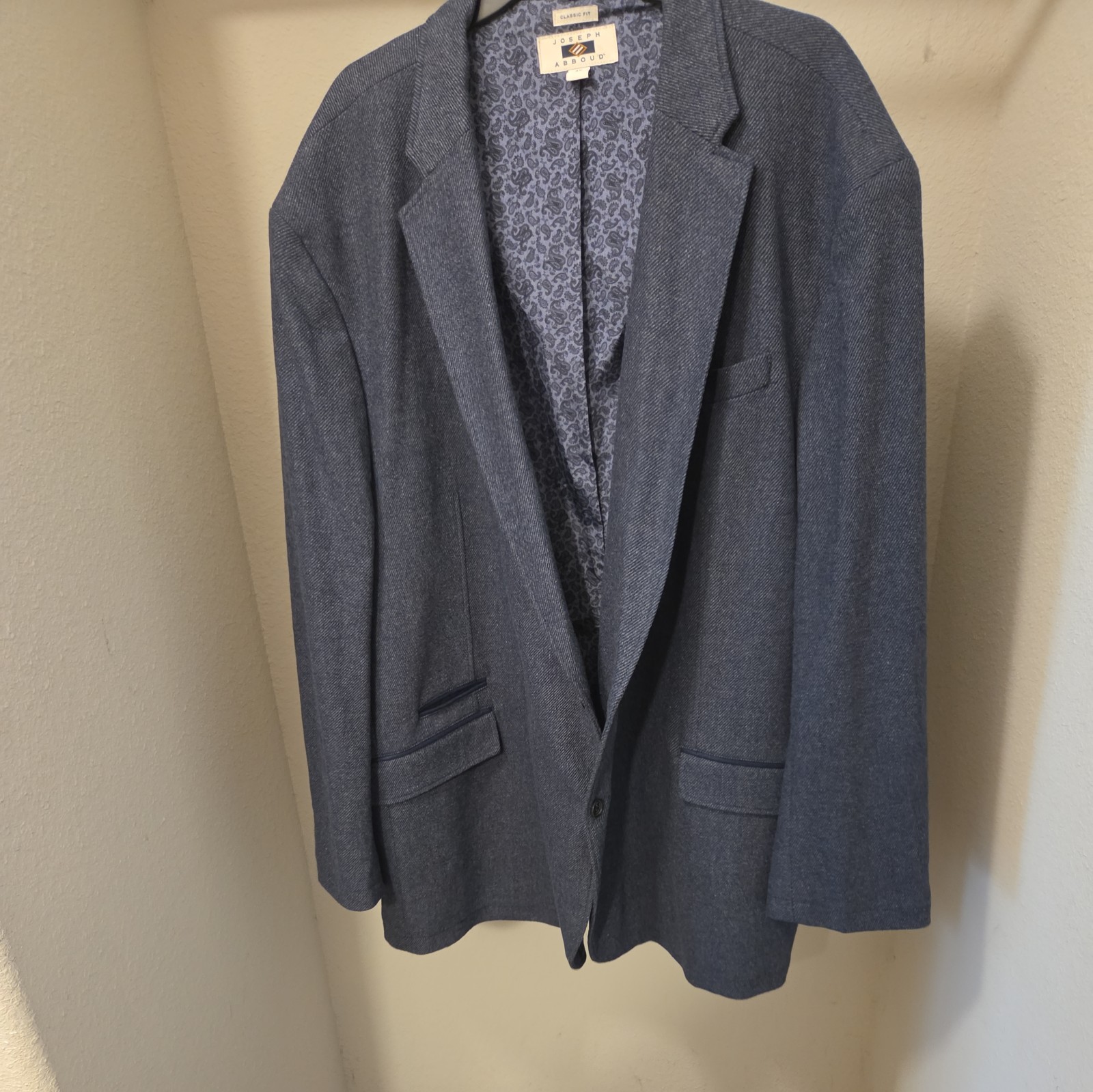 Joseph Abboud Wool Blazer Men 4XL Sport Coat Jacket (RN 77219) Blue