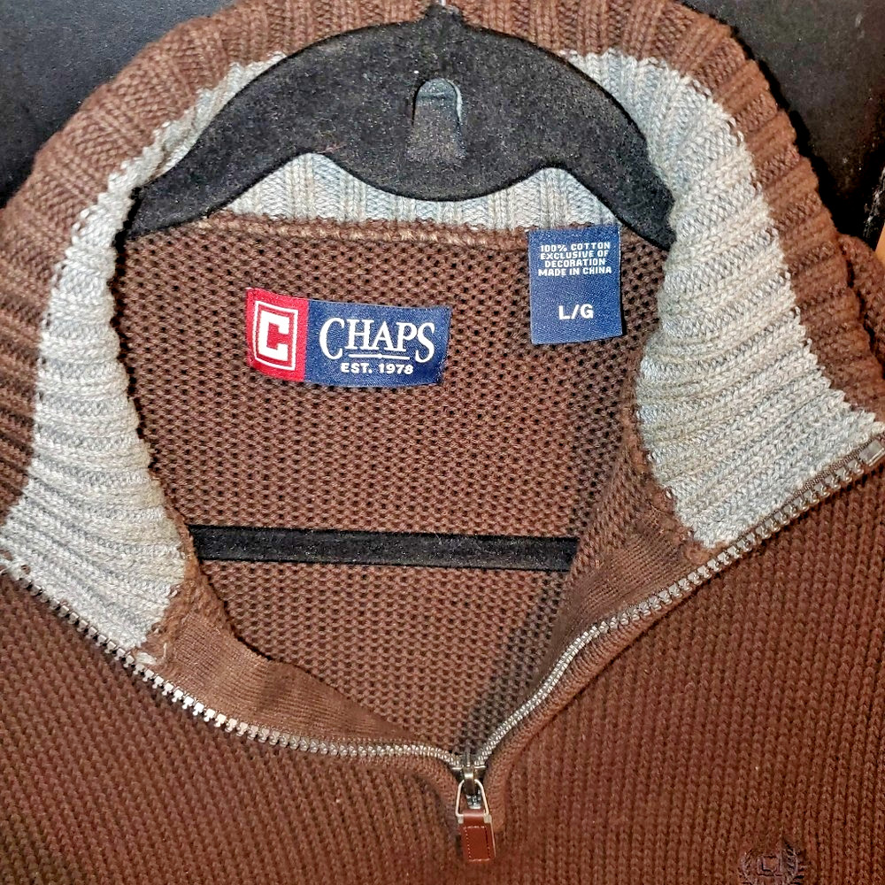 Chaps Men’s Half Zip Sweater L