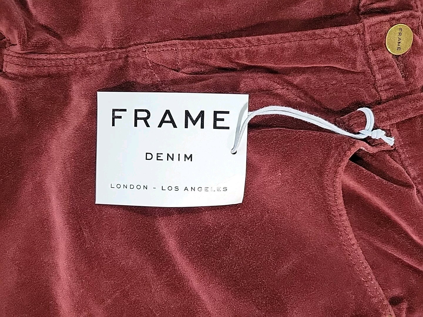 Nwt Frame Corduroy Jeans Size 25(27×27) Pinot Red Le High Skinny Straight