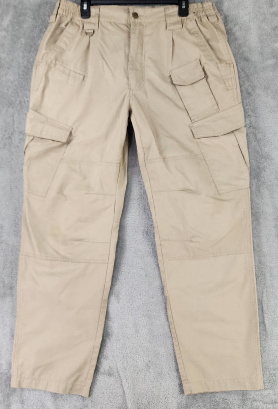 CQR Tactical Pants Mens 36 x 32 Khaki Tan Elastic Waist Ripstop Cargo Hiking