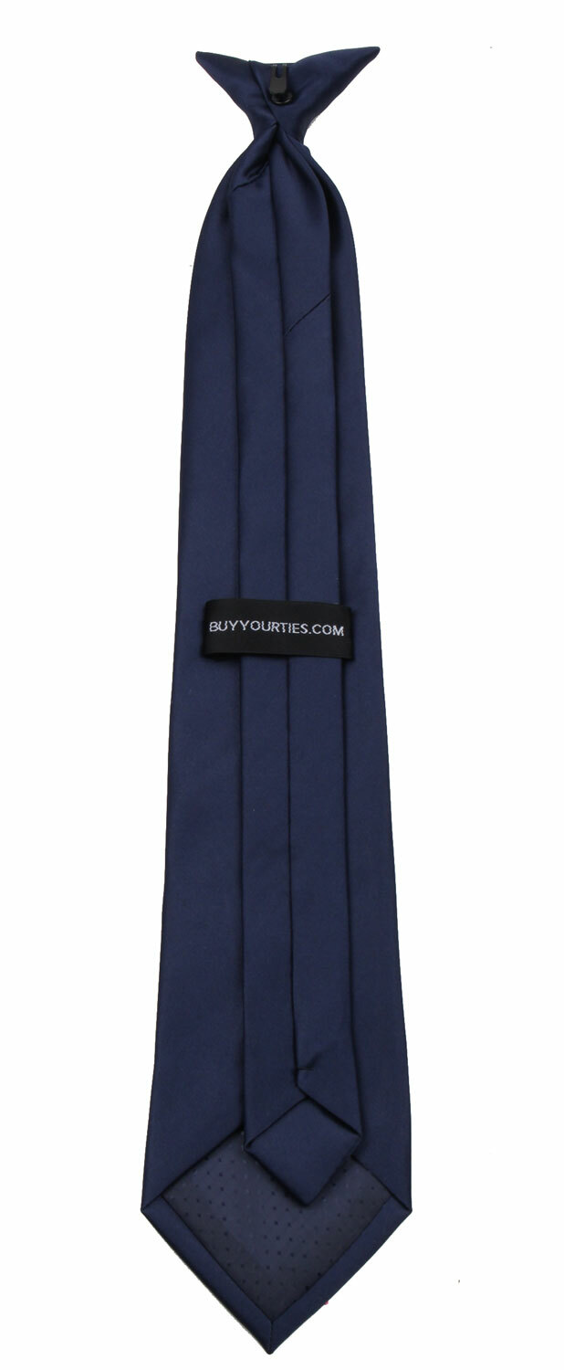 Men’s Classic Solid Navy Clip On Necktie Business Weddings Formal Events