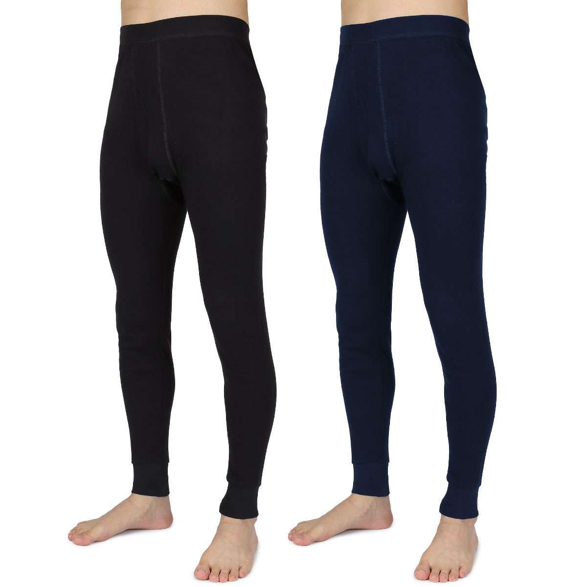 Hot Men 100% Cotton Thermal Fleece Lined Long Johns Warm Underwear Pants Bottoms