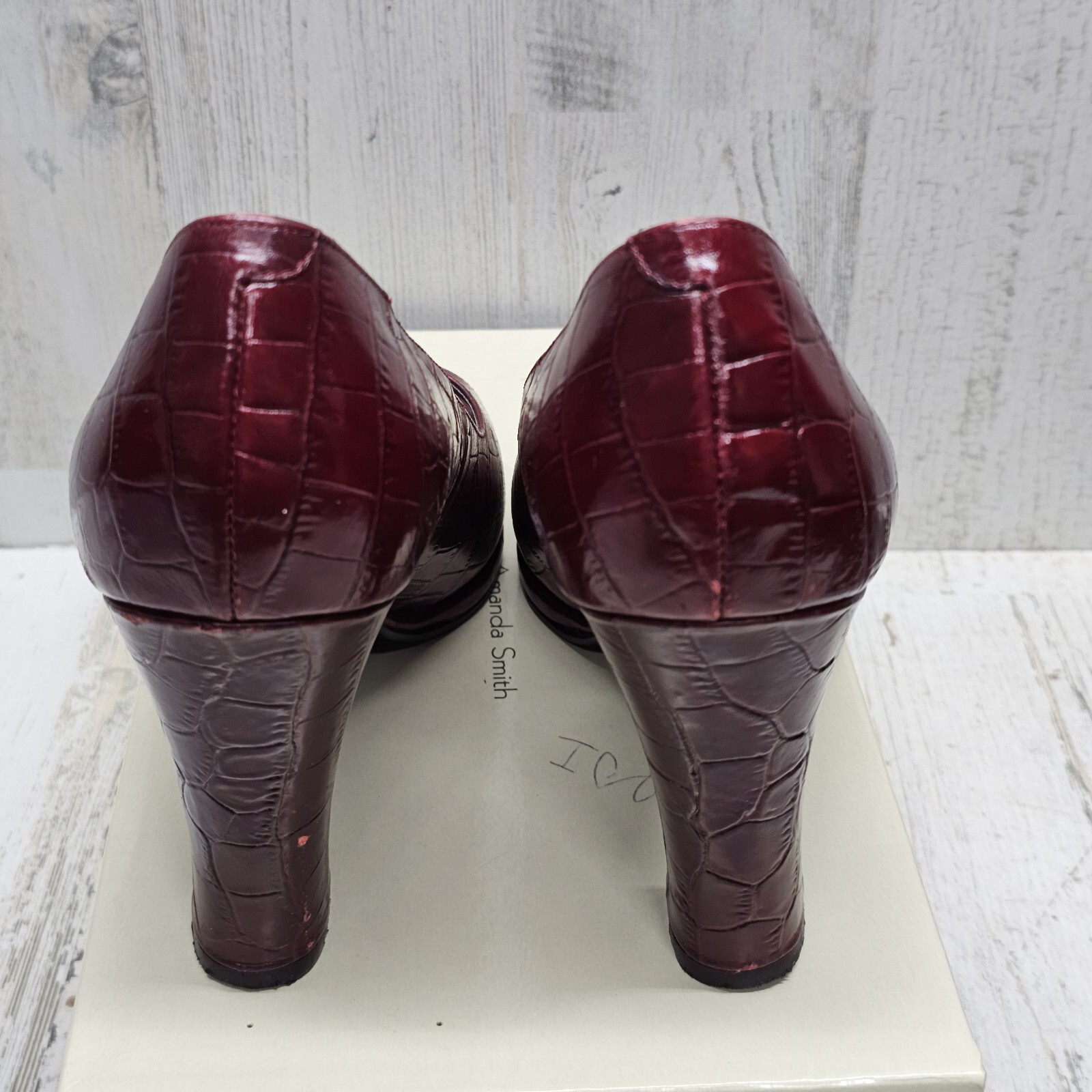 Amanda Smith 9M Leather Open Toe Heels Pump High (3-3.9 in)