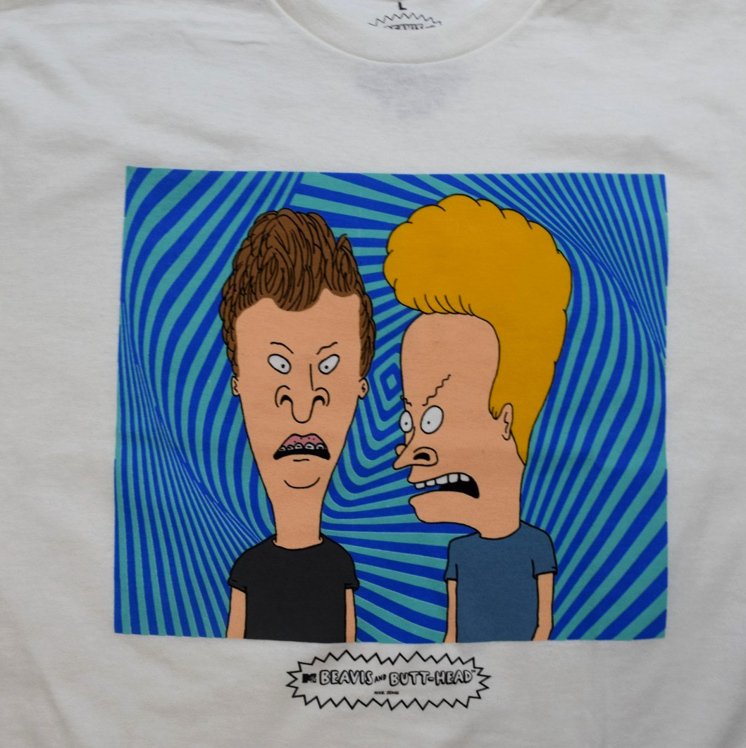 Beavis & Butt-Head Classic MTV Funny Cartoon Graphic Mens White Shirt New S-2XL