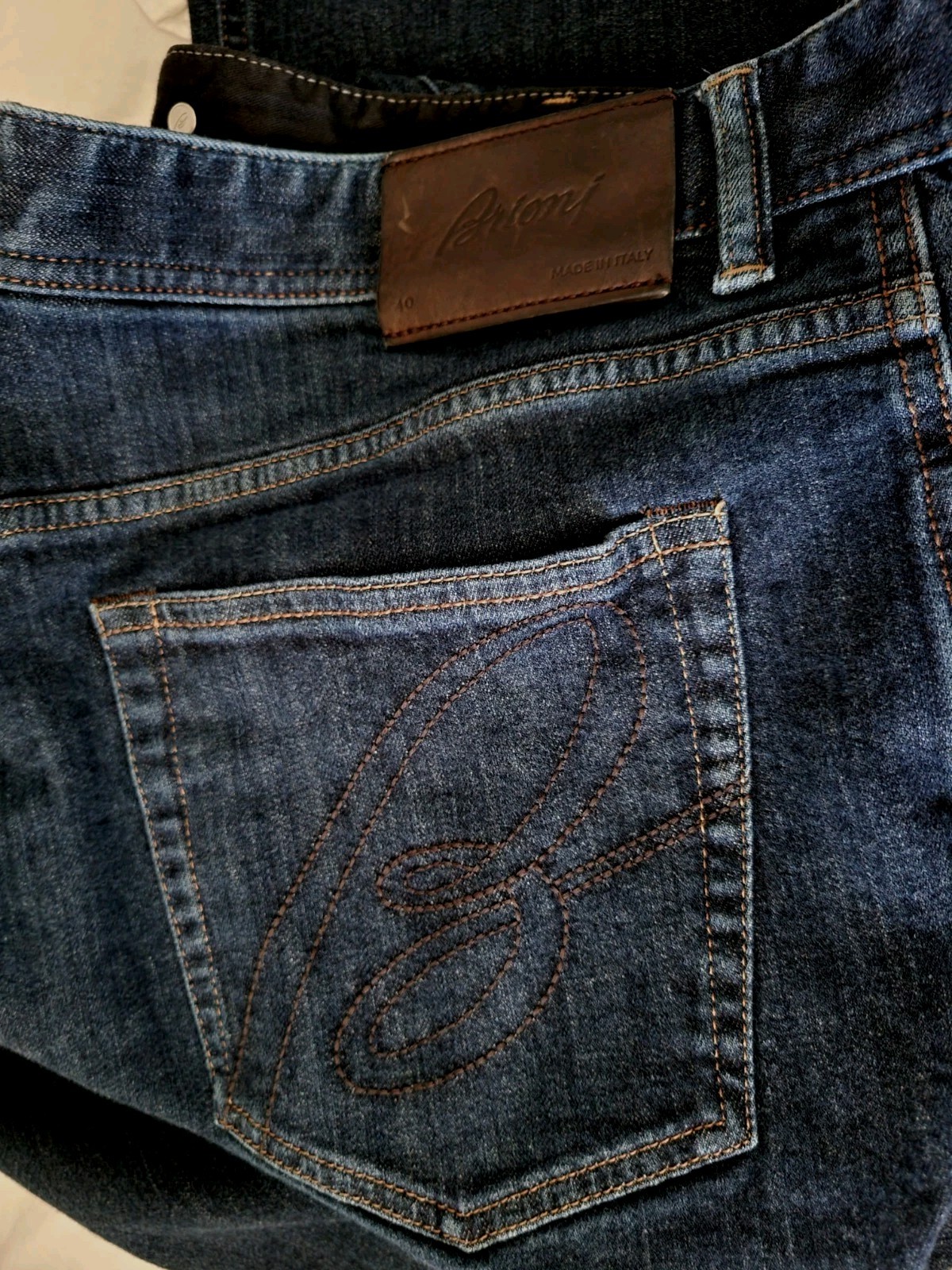 Brioni Chamonix Men Blue Denim Jeans size 40 inches Italy cotton with pockets