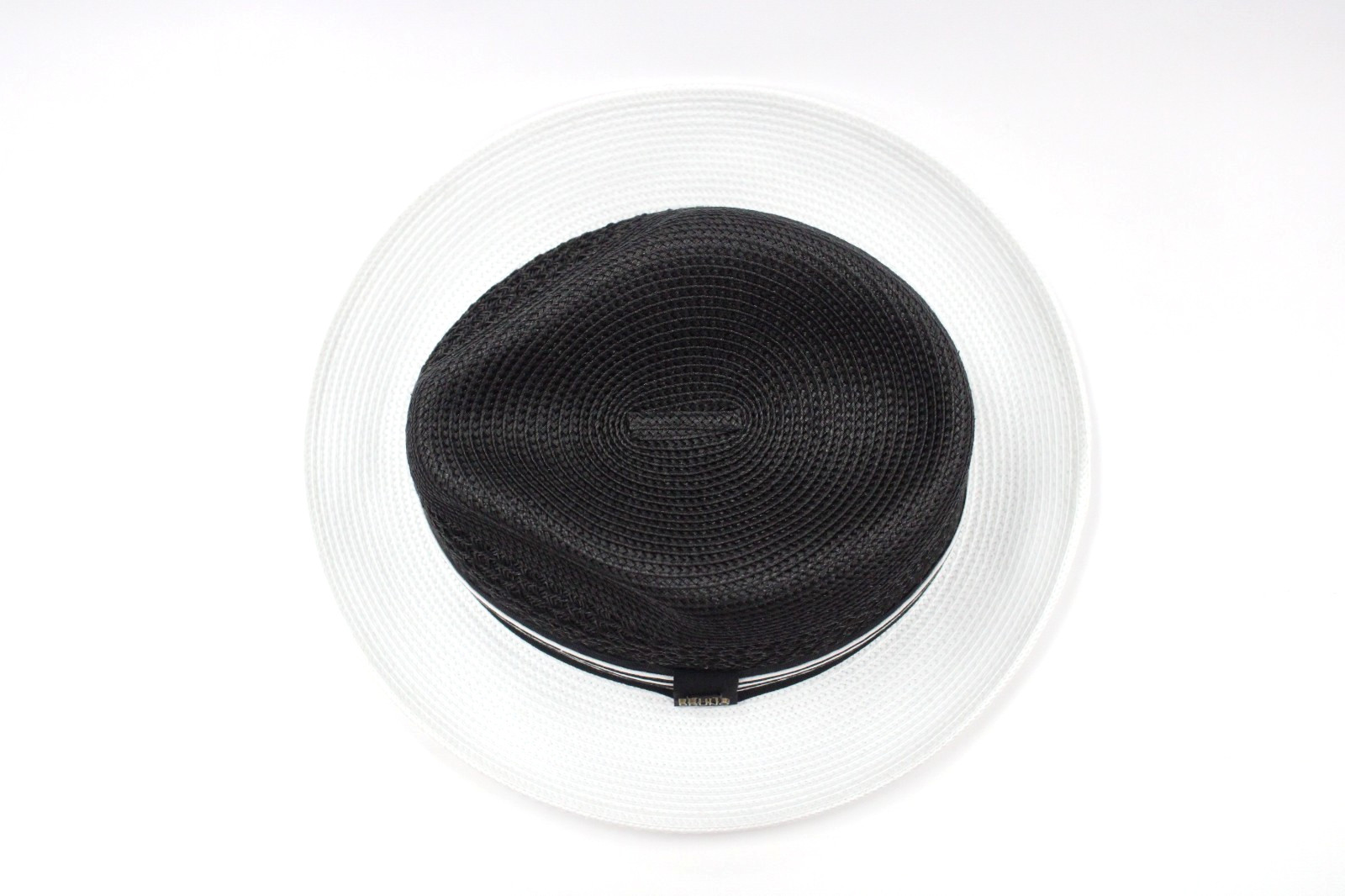 Men’s Bruno Capelo Fedora 100% Poly Braid Black/White HW-800
