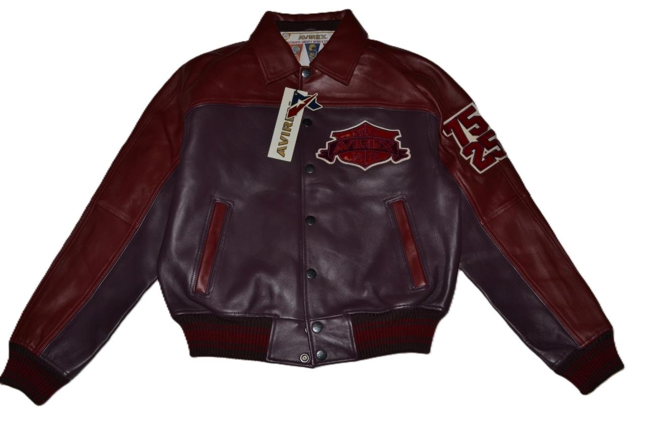 AUTHENTIC MENS AVIREX TRACK TEAM JACKET BOMBER DARK CHERRY BRAND NEW ALL SIZES