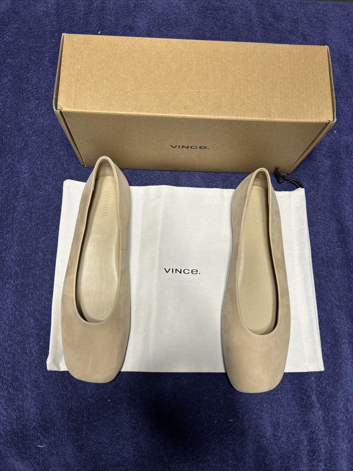 Vince Women’s Leah Ballet Flat Shoes Size 9.5 New In Box With Dust Bag $125