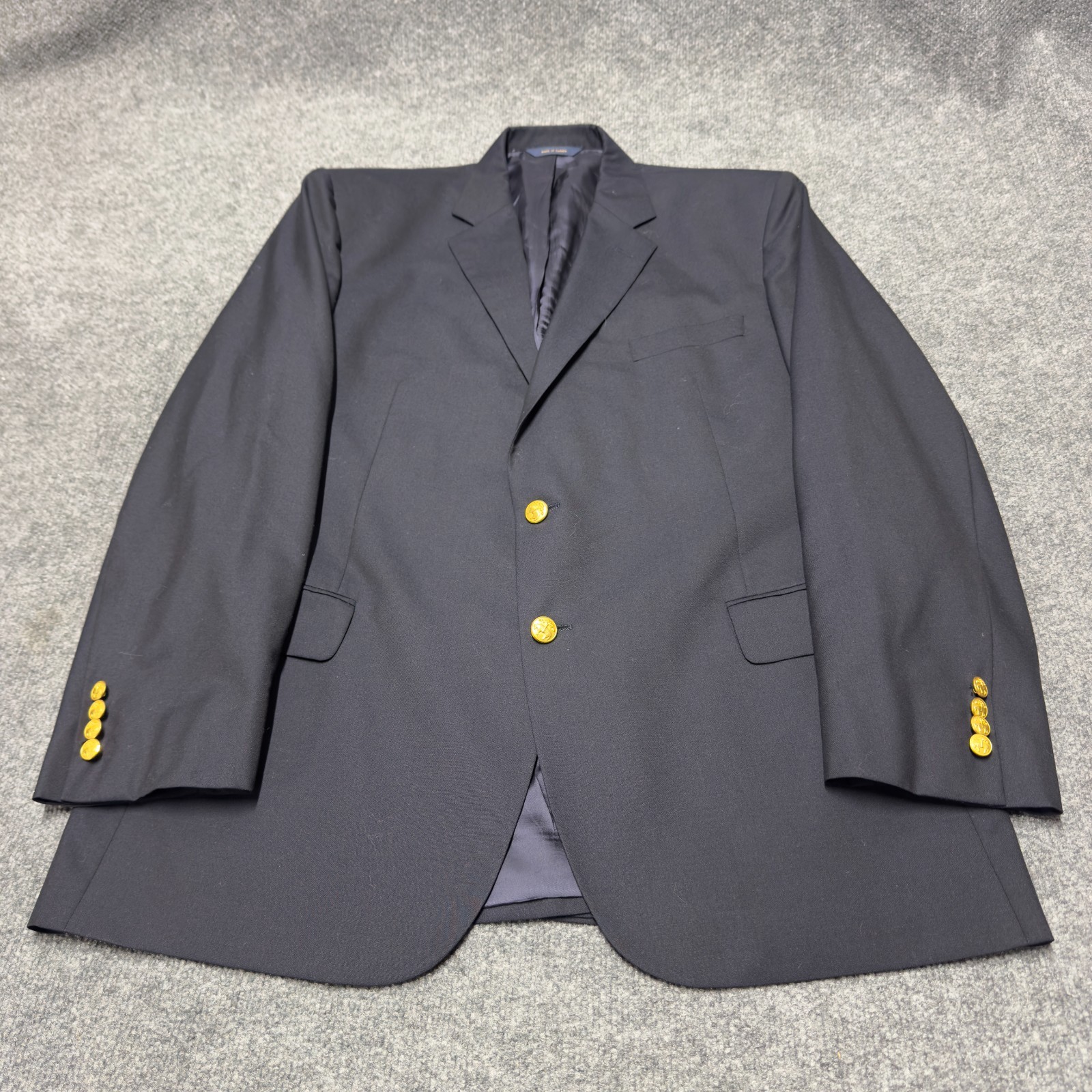 Loro Piana Brooks Brothers 1818 Madison Academia Wool Gold Button Blazer Men 45R