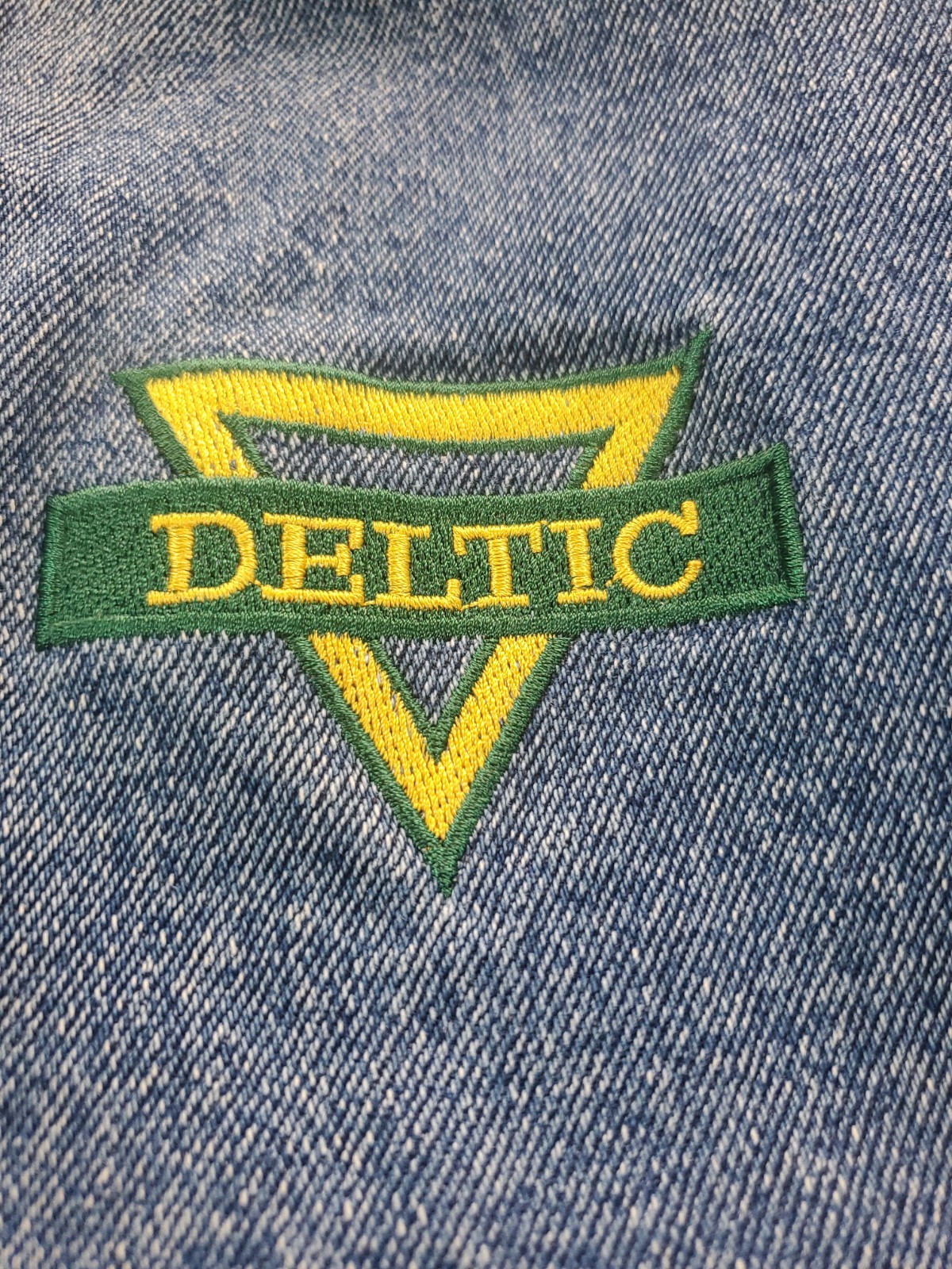 Vintage Hartwell Denim Varsity Bomber Jacket Deltic Logo Size XL