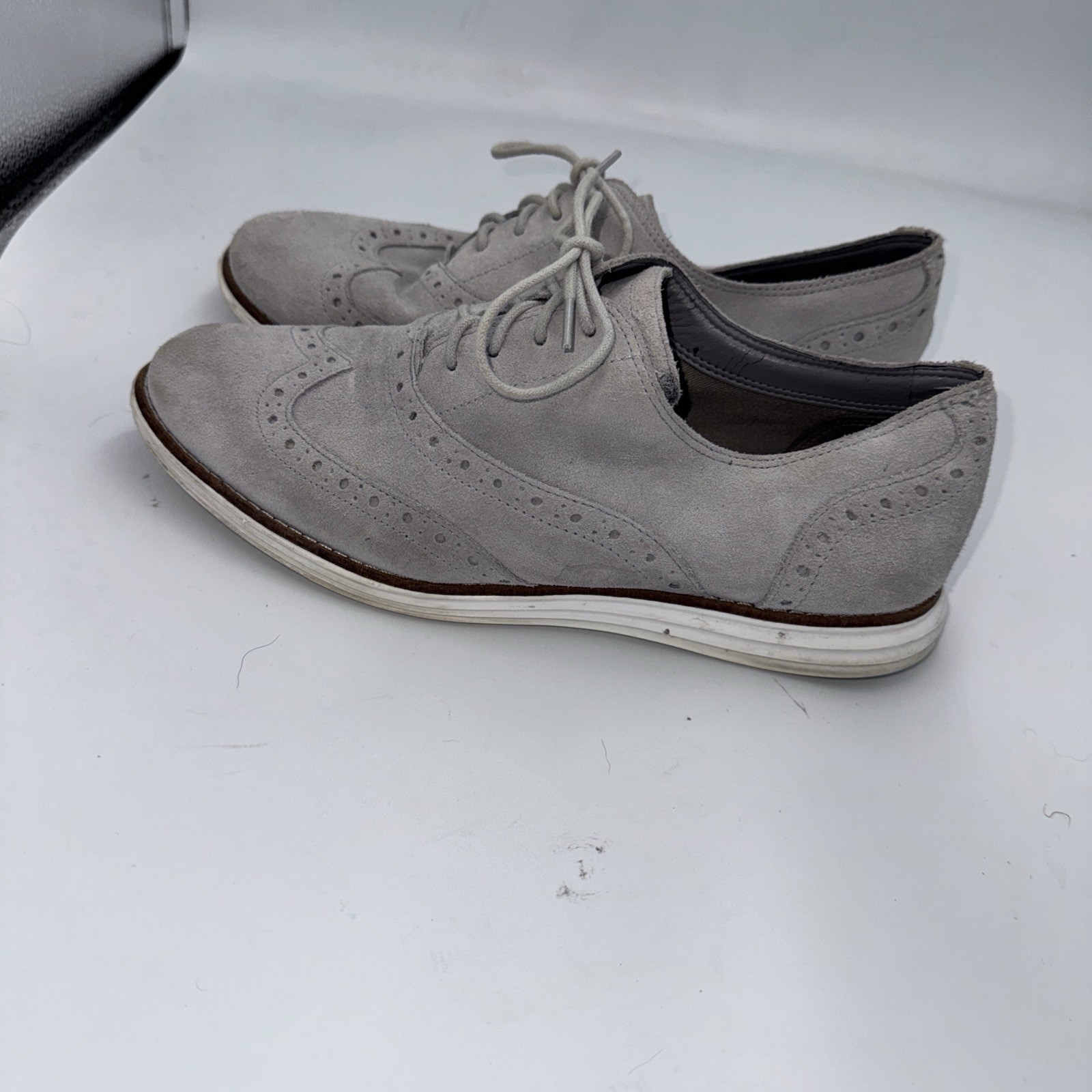 Cole Haan Grand.OS Waterproof Wingtip Oxfords Mens 8.5 B Gray Dress Shoes