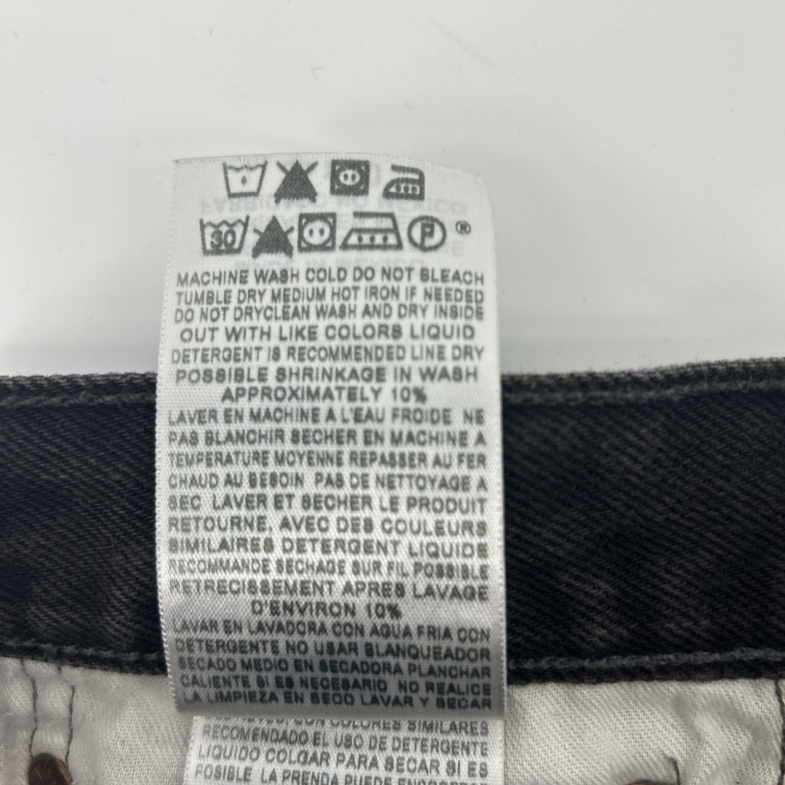 Vintage Levi’s 501XX Button Fly Jeans Mens 36 Black Wash Distressed Y2K