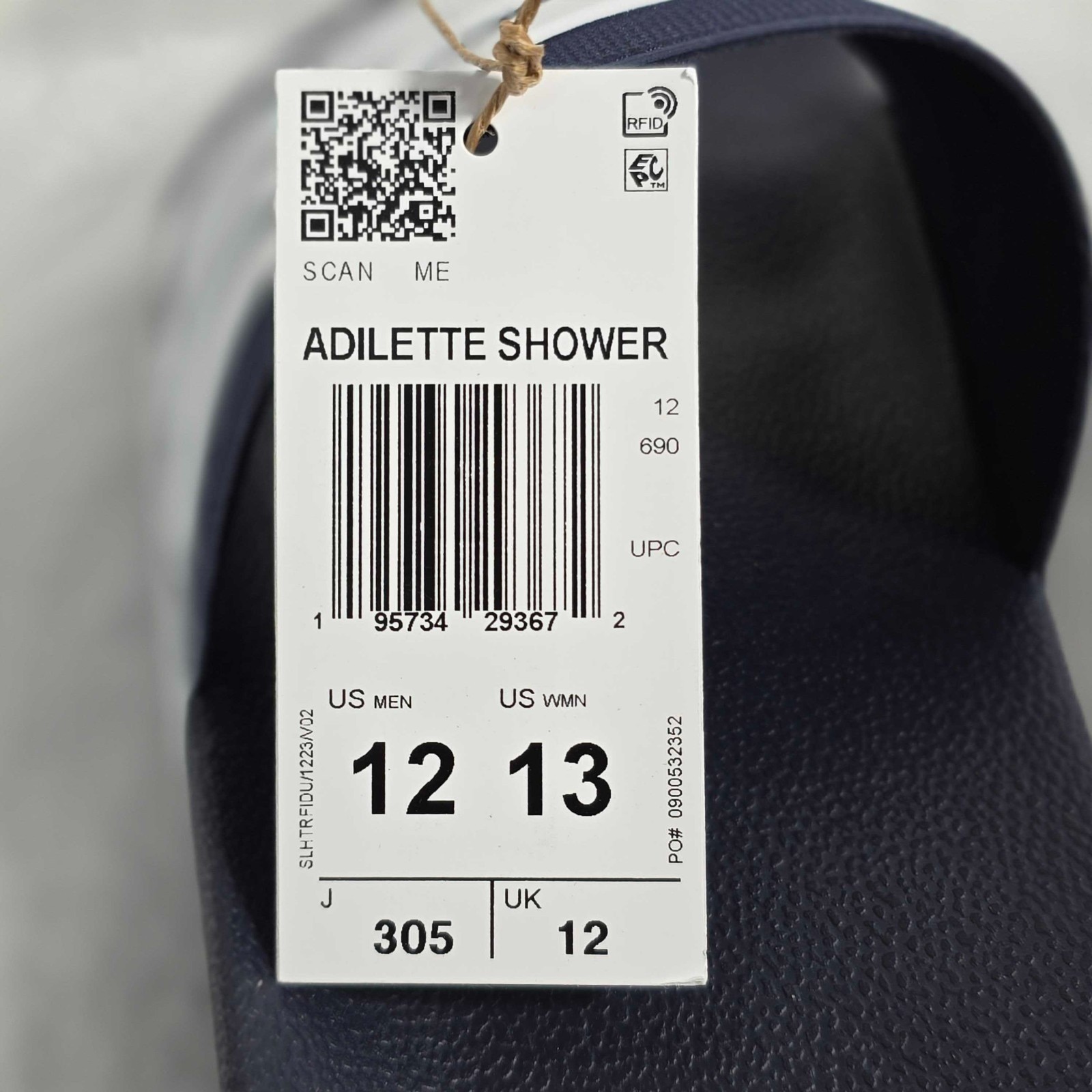 Adidas Adilette Shower Slides Men’s 12 / Women’s 13 GZ5920 Flip Flops Navy NEW