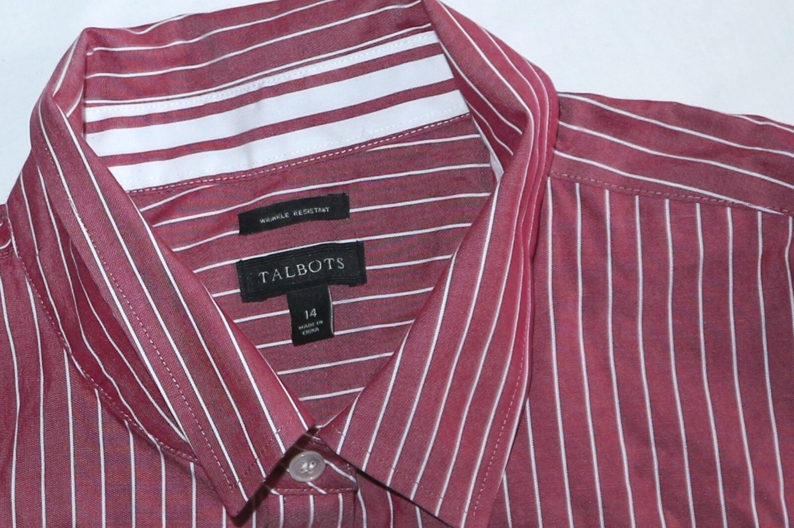 TALBOTS Wrinkle Resistant Striped Blouse 44 In Chst 26.5 In Lng Sz 14 EXC