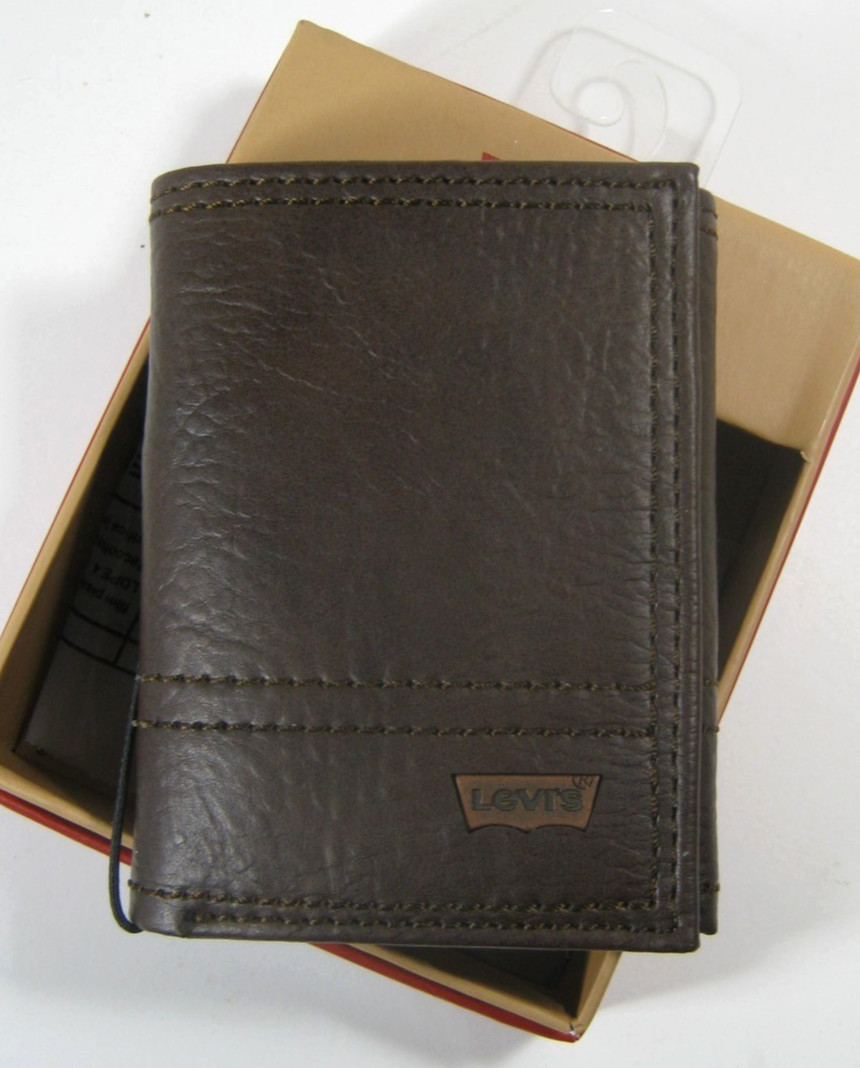 Levi’s Mens Trifold Security Leather Wallet RFID Blocking Select Color Style