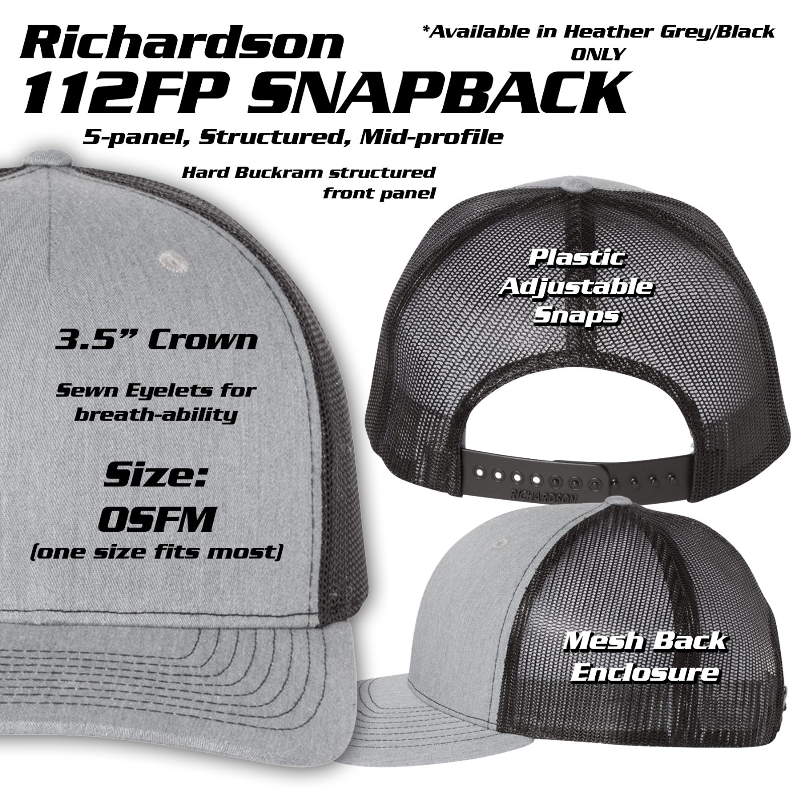 Ford Richardson 112FP – Custom Made-to-Order Embroidered Snapback Hat