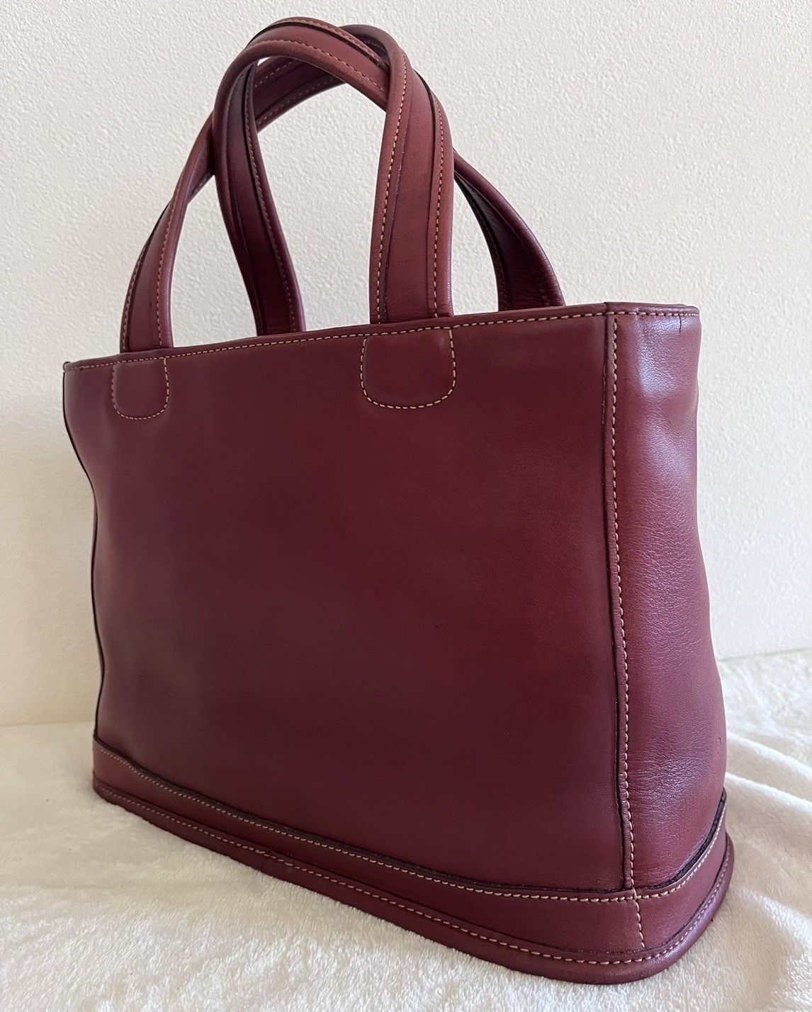 Coach Vintage Bleecker Satchel 9303 Rare Burgundy Leather Tote Bag Made in USA
