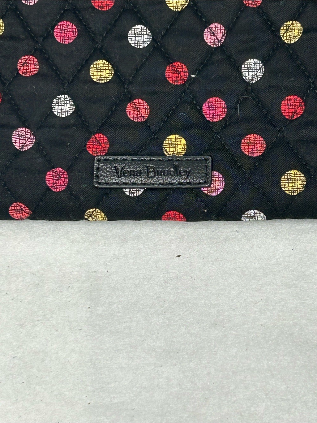 Vera Bradley Quilted Hobo Bag Polka Dot Floral Lining