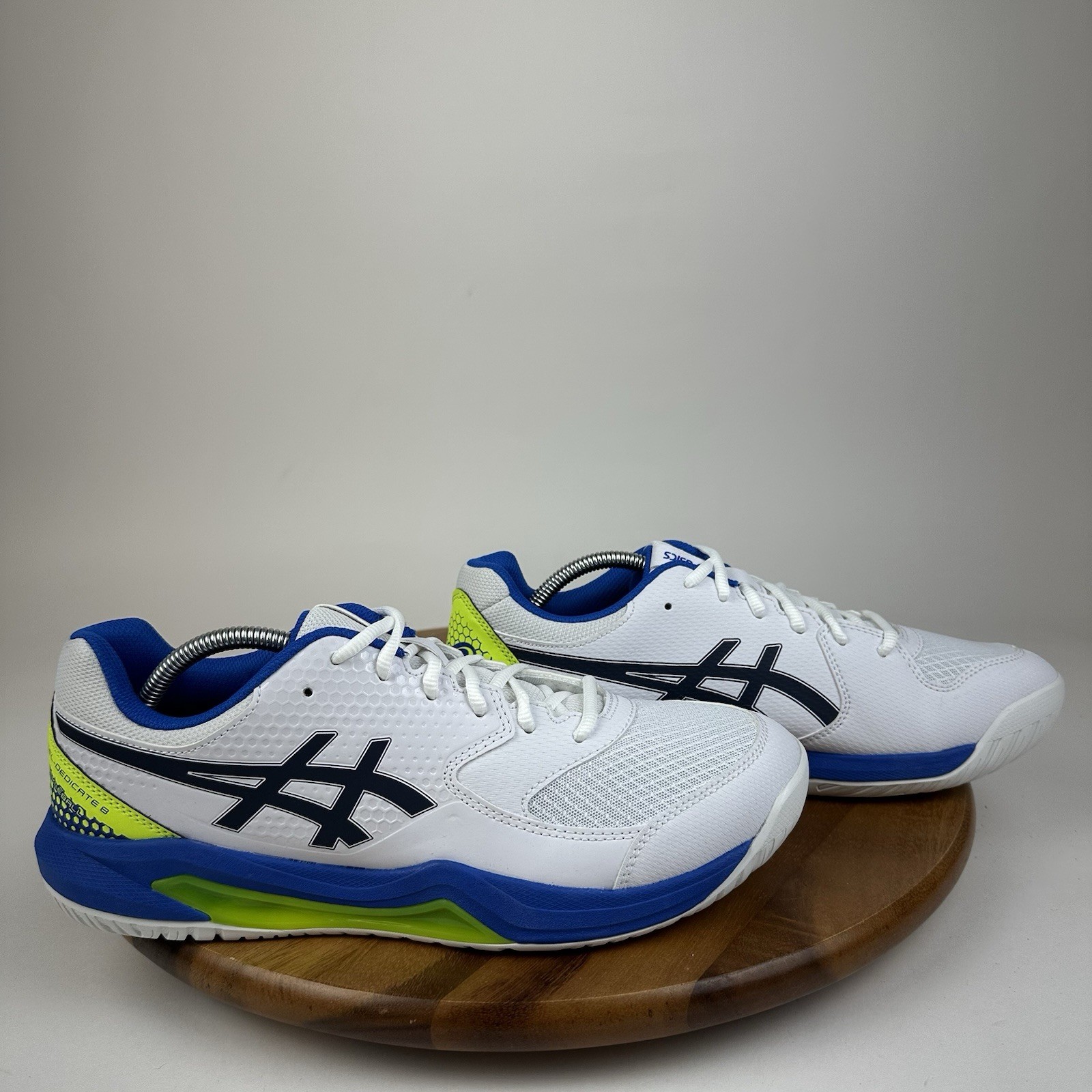 New NWOB Mens Asics GEL-Dedicate 8 White Athletic Pickleball Sneakers Size 11 D
